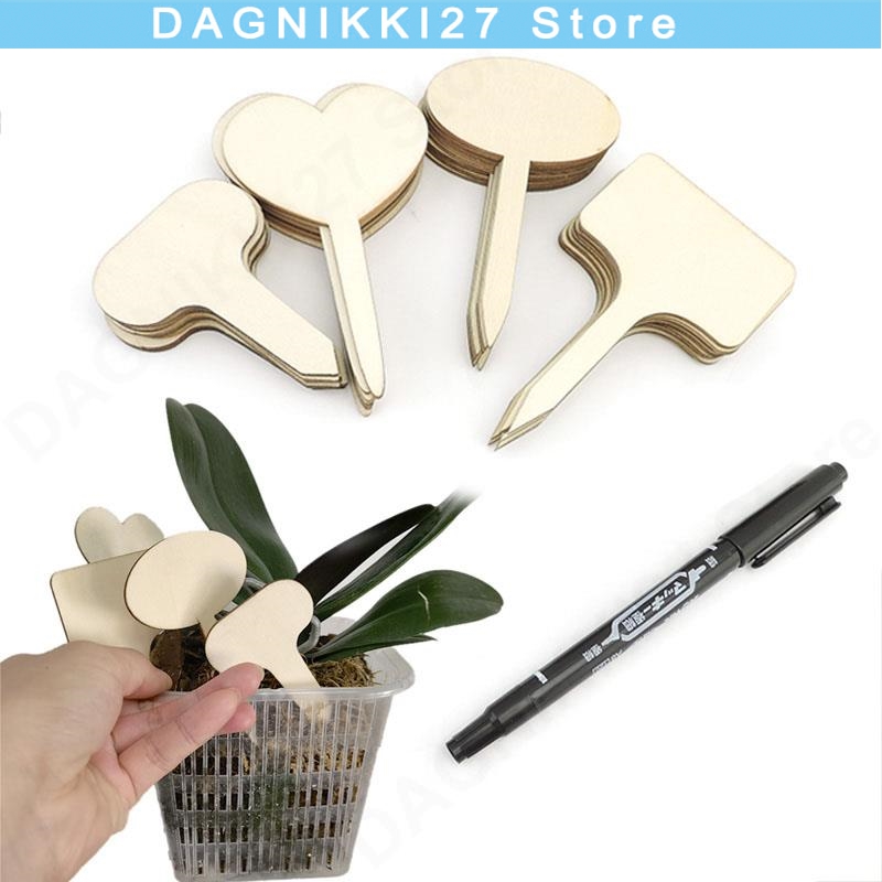Gardening Tools Labeled - 10x etiquetas de plantas de madeira
