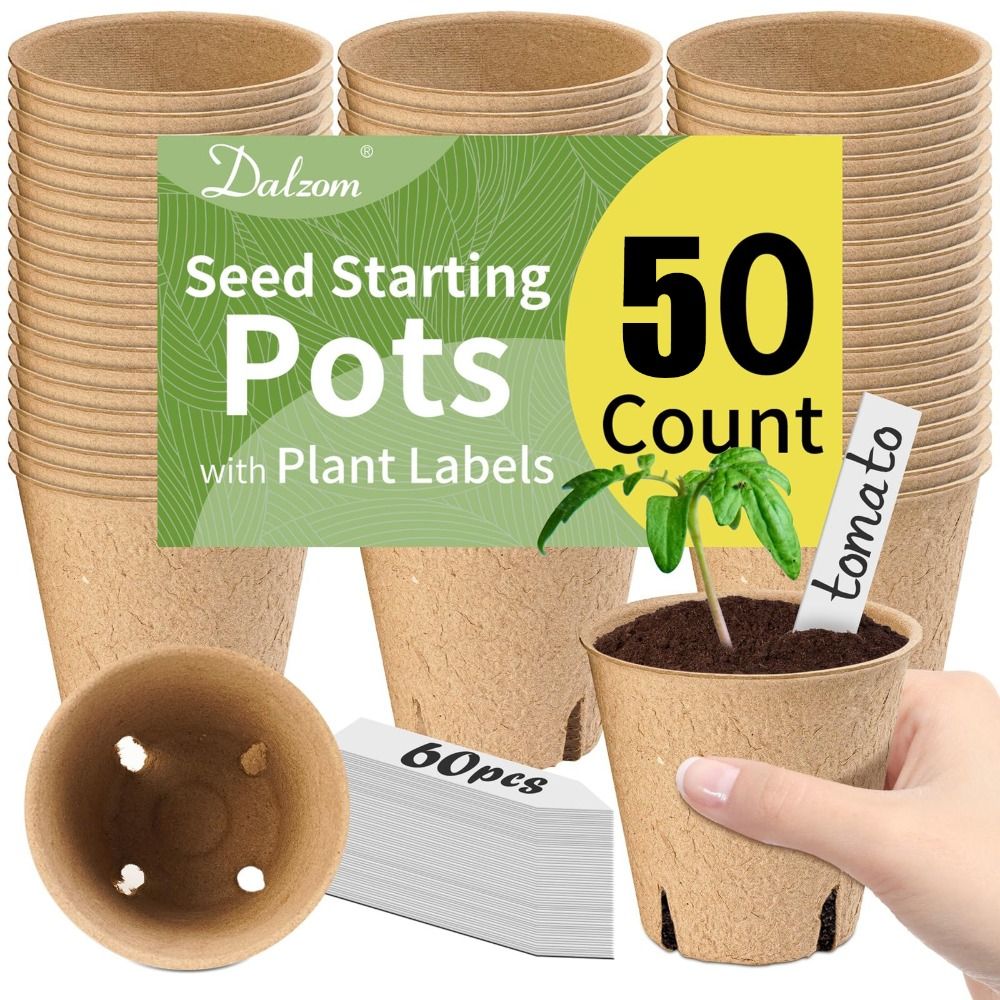Seed Starter Trays - 50 Vasos Biodegradáveis para Iniciação de