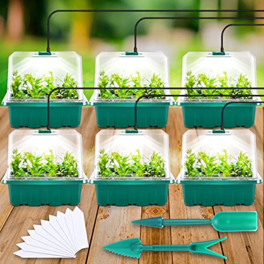 Seed Starter Trays - Bandeja de Germinação com Luz, Kit