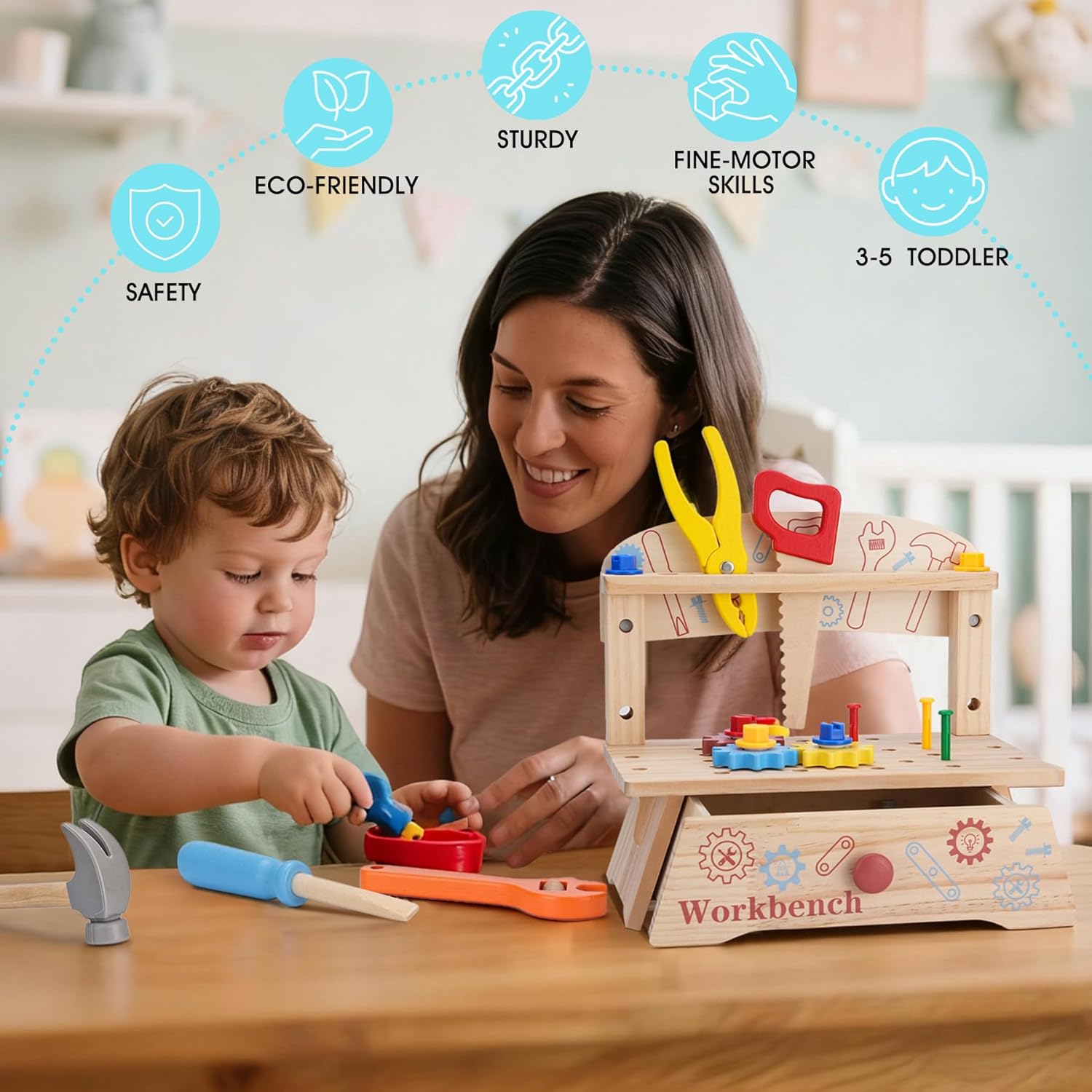 Banco de ferramentas de madeir - Gardening Tools Toddler avaliação e preço