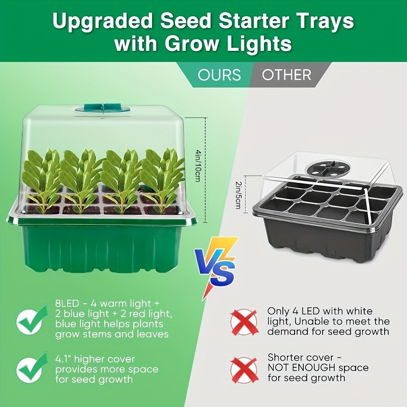 Led crescer luz jardim planta  - Seed Starter Trays avaliação e preço